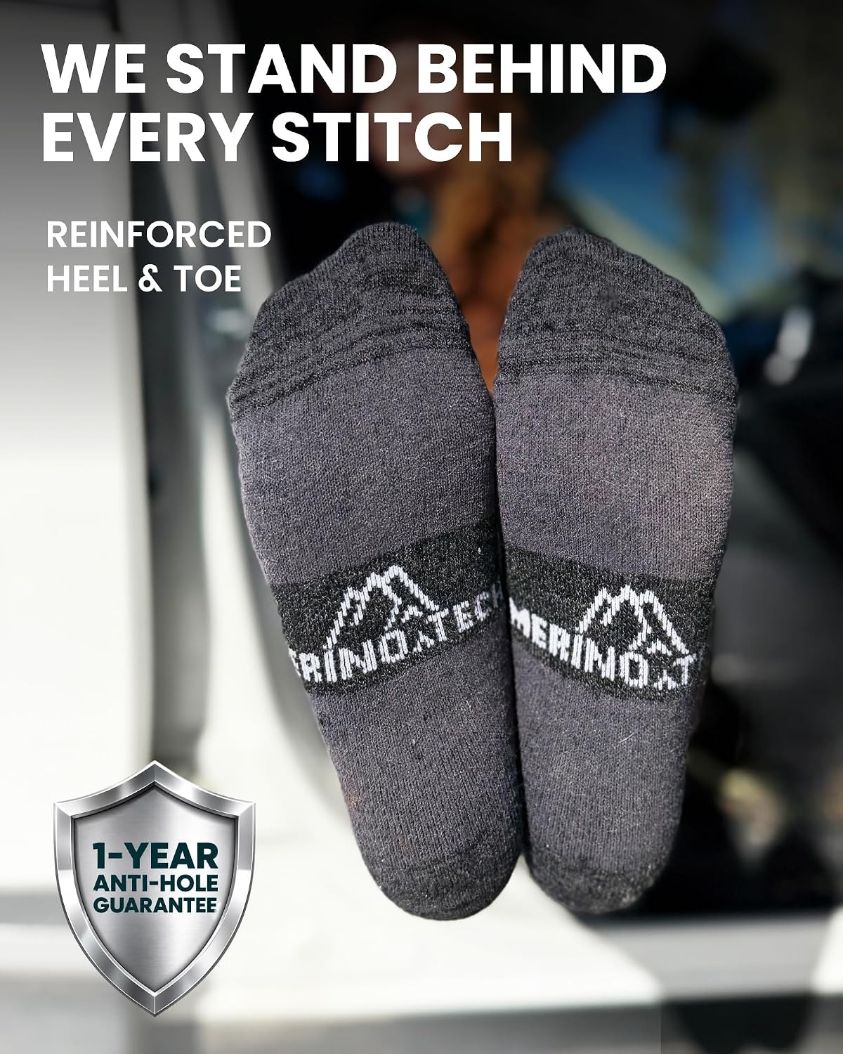 image:imageMerino Wool Socks for Men amp Women 36 Pack Wool Hiking Socks Crew StyleMulticolor Black Charcoal Navy