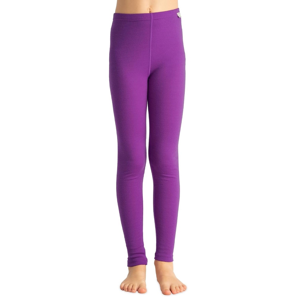 image:image100 Merino Wool Base Layer Kids Midweight Long Johns Kids Thermal PantsViolet Purple