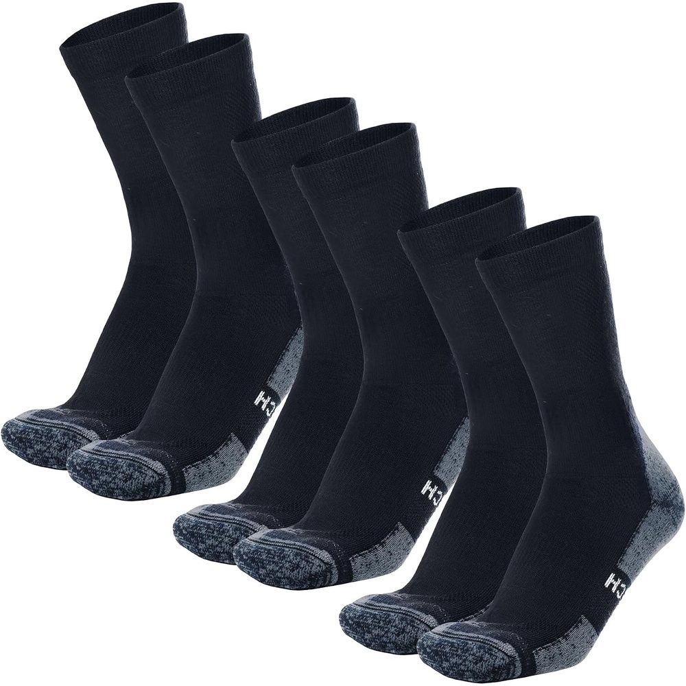 image:imageMerino Wool Socks for Men amp Women 36 Pack Wool Hiking Socks Crew Style Navy Pack of 3