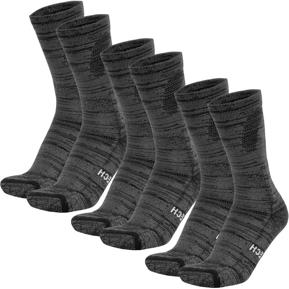 image:imageMerino Wool Socks for Men amp Women 36 Pack Wool Hiking Socks Crew StyleBlack Marble Pack of 3