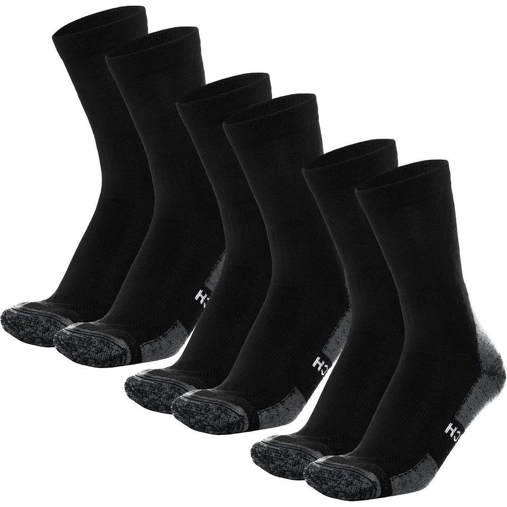 image:imageMerino Wool Socks for Men amp Women 36 Pack Wool Hiking Socks Crew StyleBlack Pack of 3