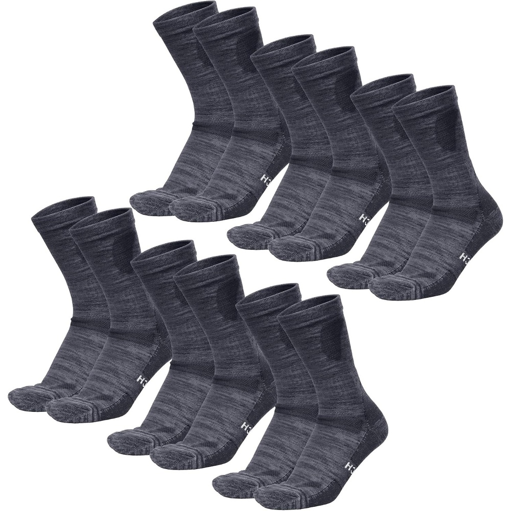 image:imageMerino Wool Socks for Men amp Women 36 Pack Wool Hiking Socks Crew StyleCharcoal Grey Pack of 6