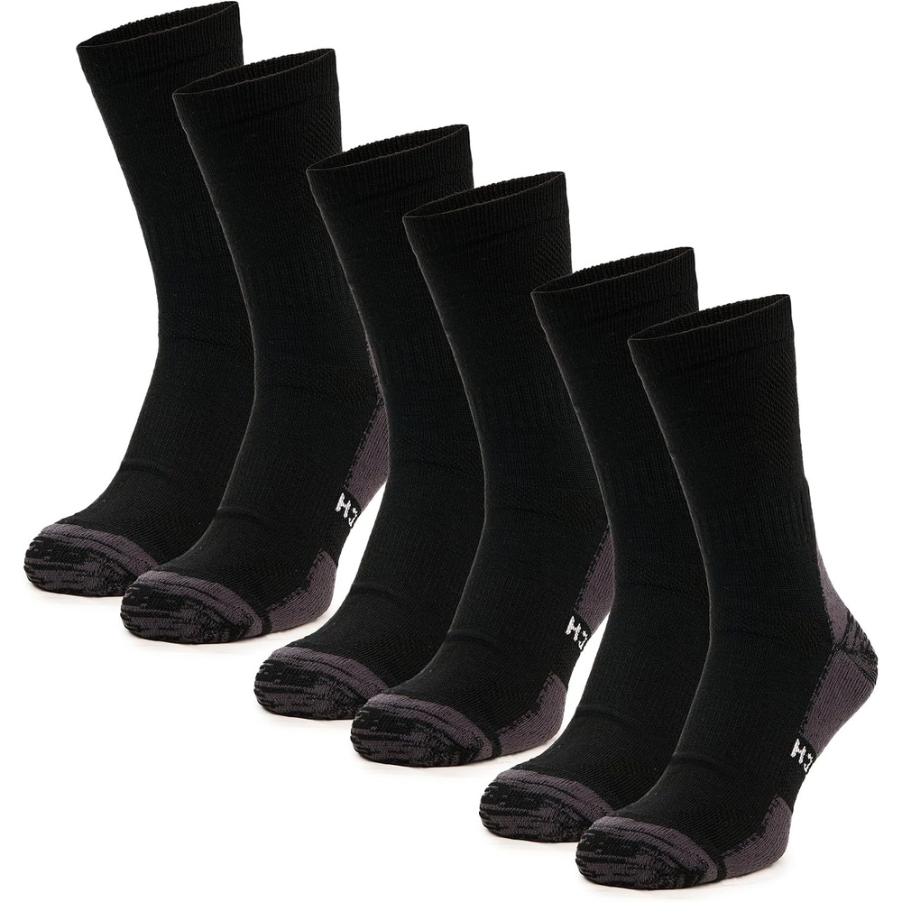 image:imageMerino Wool Socks for Men amp Women 36 Pack Wool Hiking Socks Crew StyleCoal Black Pack of 3