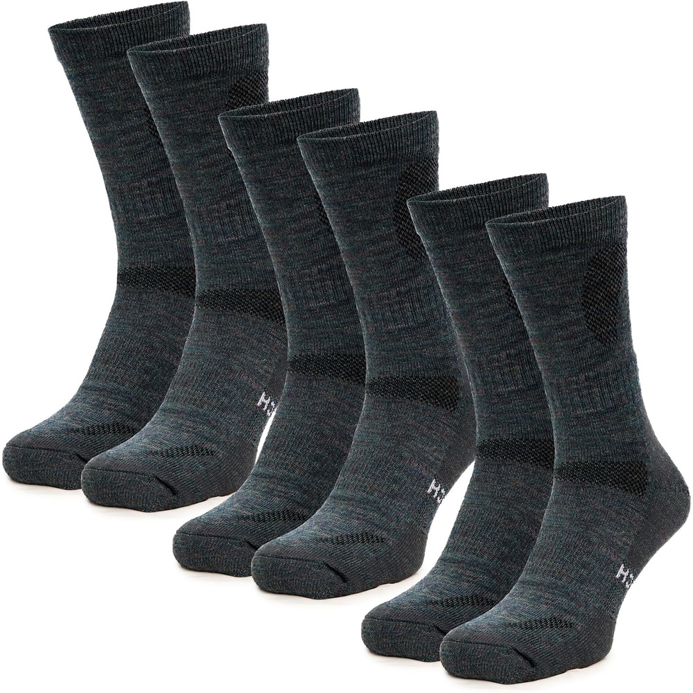 image:imageMerino Wool Socks for Men amp Women 36 Pack Wool Hiking Socks Crew StyleDark Green Pack of 3