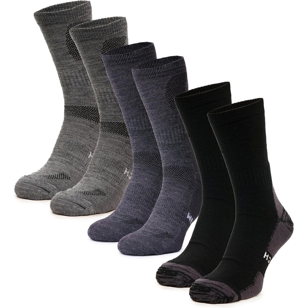 image:imageMerino Wool Socks for Men amp Women 36 Pack Wool Hiking Socks Crew StyleMulticolor Light Grey Charcoal Black