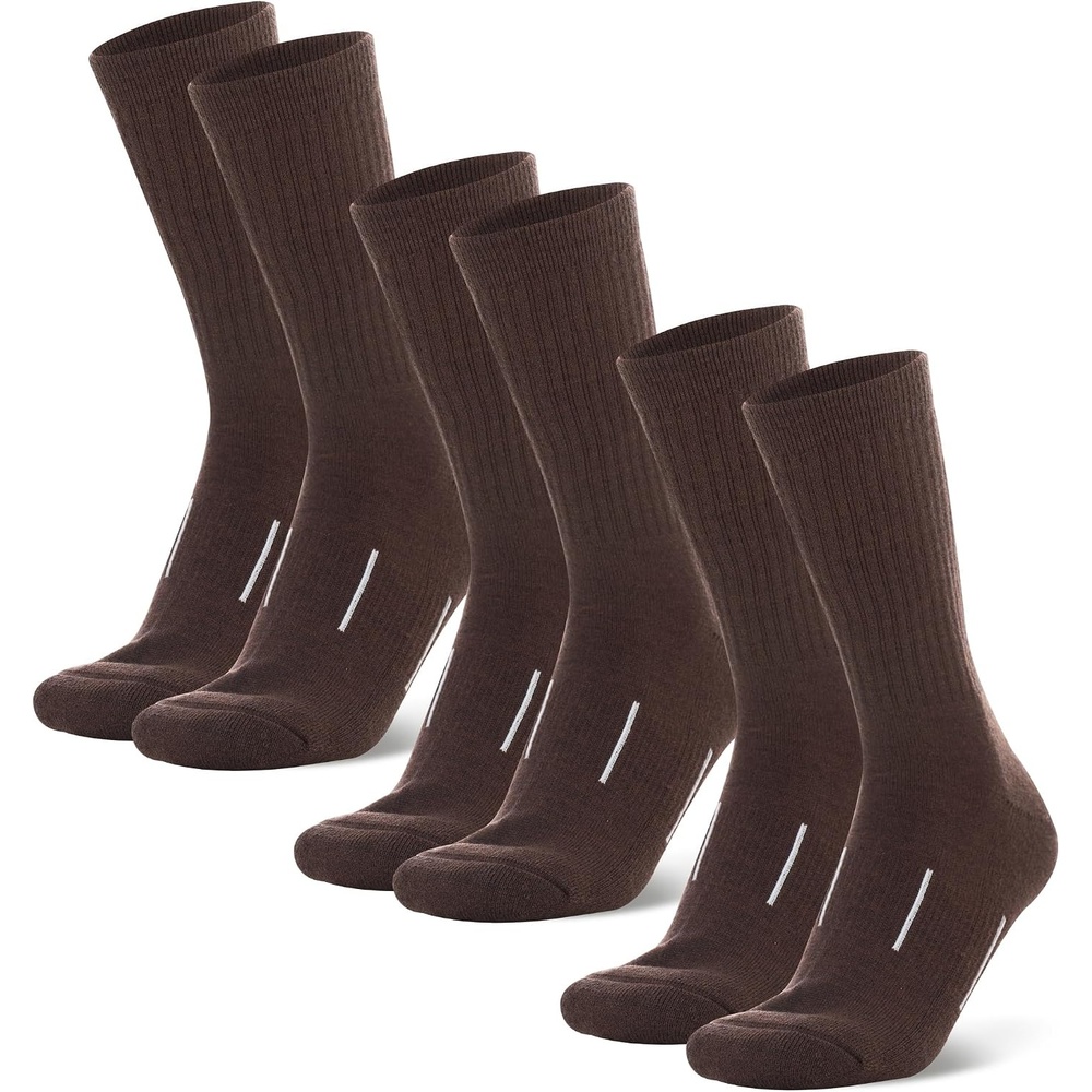 image:imageMerino Wool Socks for Men amp Women 36 Pack Wool Hiking amp Hockey SocksChocolate Pack of 3