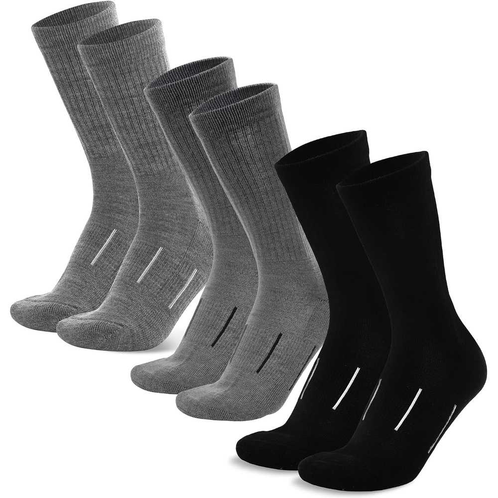 image:imageMerino Wool Socks for Men amp Women 36 Pack Wool Hiking amp Hockey SocksMulticolor Jet Black Steel Grey Pearl Grey
