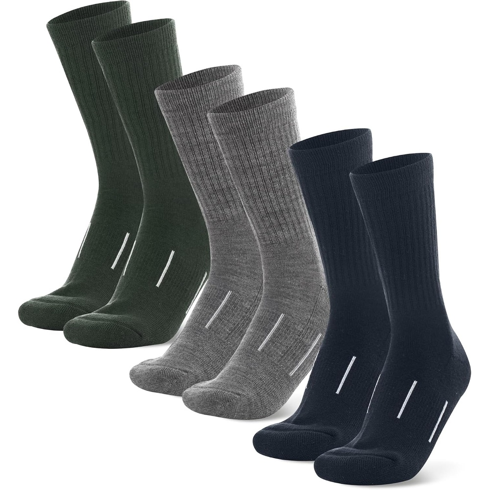 image:imageMerino Wool Socks for Men amp Women 36 Pack Wool Hiking amp Hockey SocksMulticolor Navy Blue Pearl Grey Hunter Green