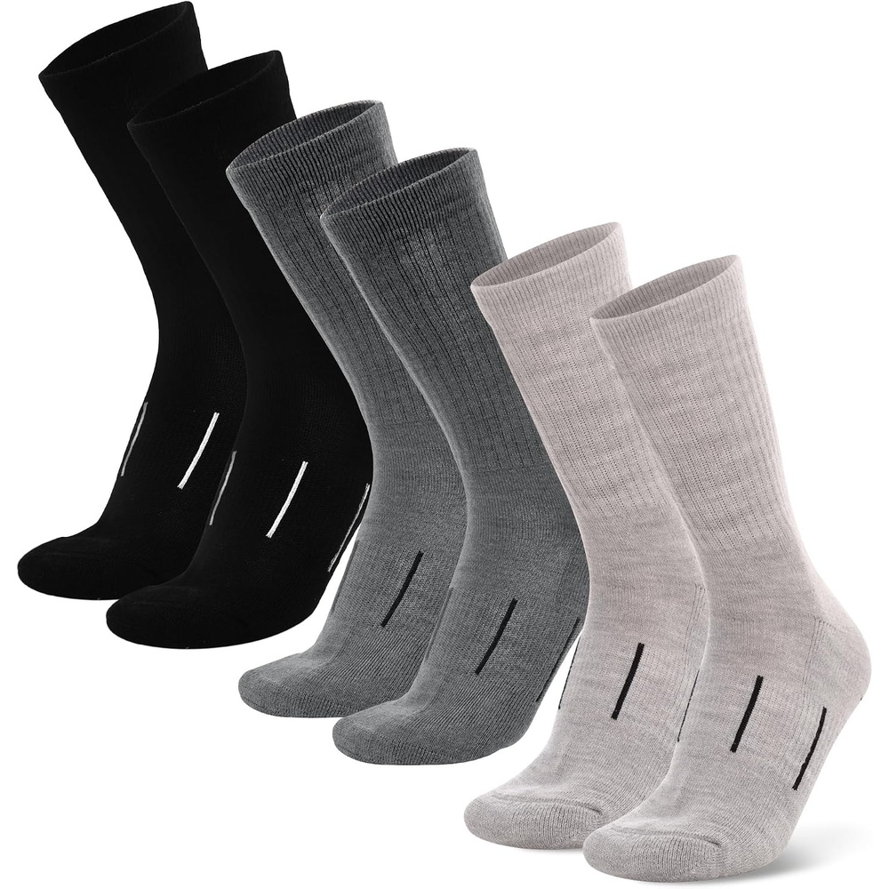 image:imageMerino Wool Socks for Men amp Women 36 Pack Wool Hiking amp Hockey SocksMulticolor Smoke Grey Steel Grey Jet Black