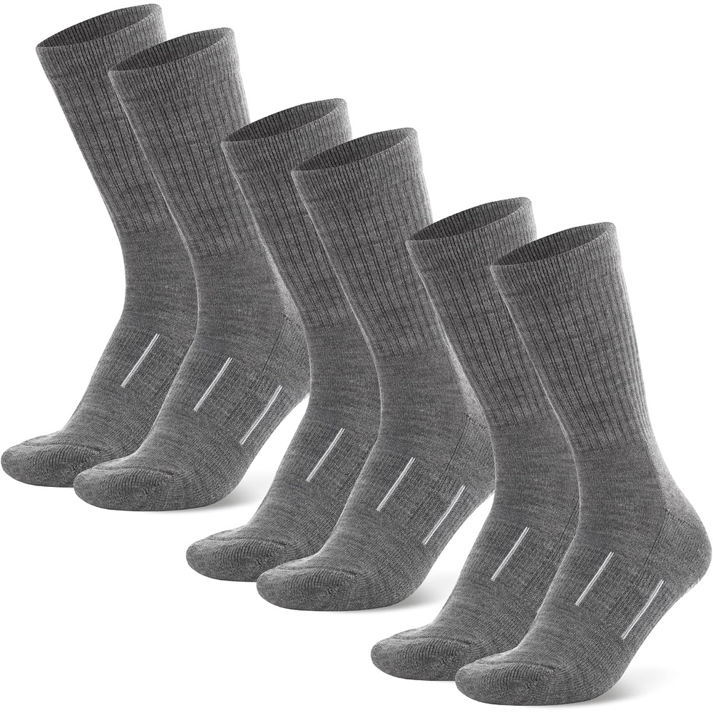 image:imageMerino Wool Socks for Men amp Women 36 Pack Wool Hiking amp Hockey SocksPearl Grey Pack of 3
