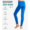 100% Merino Wool Base Layer Kids, Midweight Long Johns, Kids Thermal Pants(Cobalt Blue)