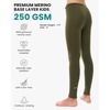 100% Merino Wool Base Layer Kids, Midweight Long Johns, Kids Thermal Pants(Dark Olive)