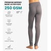 100% Merino Wool Base Layer Kids, Midweight Long Johns, Kids Thermal Pants(Perfect Gray)