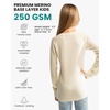 100% Merino Wool Base Layer Kids, Midweight Long Sleeve, Thermal Underwear(Natural Merinos)
