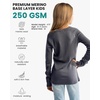 100% Merino Wool Base Layer Kids, Midweight Long Sleeve, Thermal Underwear(Perfect Gray)