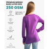 100% Merino Wool Base Layer Kids, Midweight Long Sleeve, Thermal Underwear(Violet Purple)