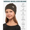 100% Merino Wool Beanie Kids – Unisex Wool Cap 17.5um for Kids -Toddler Hat(Army Green)