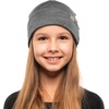 100% Merino Wool Beanie Kids – Unisex Wool Cap 17.5um for Kids -Toddler Hat(Grey Melange)