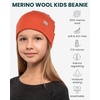 100% Merino Wool Beanie Kids – Unisex Wool Cap 17.5um for Kids -Toddler Hat(Rusty Organge)