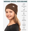 100% Merino Wool Beanie Kids – Unisex Wool Cap 17.5um for Kids -Toddler Hat(Turtle Green)