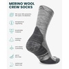 Merino Wool Socks for Men & Women – 3-6 Pack Wool Hiking Socks – Crew Style(. Cloud Grey Pack of 3)