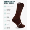 Merino Wool Socks for Men & Women – 3-6 Pack Wool Hiking Socks – Crew Style(Brown Pack of 3)