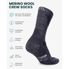 Merino Wool Socks for Men & Women – 3-6 Pack Wool Hiking Socks – Crew Style(Charcoal Grey Pack of 6)