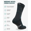 Merino Wool Socks for Men & Women – 3-6 Pack Wool Hiking Socks – Crew Style(Dark Green Pack of 3)
