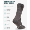 Merino Wool Socks for Men & Women – 3-6 Pack Wool Hiking Socks – Crew Style(Multicolor: Light Grey  Charcoal  Black)