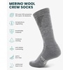 Merino Wool Socks for Men & Women – 3-6 Pack Wool Hiking Socks – Crew Style(Silver Grey Pack of 3)