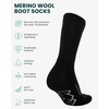 Merino Wool Socks for Men & Women – 3-6 Pack Wool Hiking & Hockey Socks(Black Oil Pack of 3)