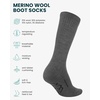 Merino Wool Socks for Men & Women – 3-6 Pack Wool Hiking & Hockey Socks(Dark Grey Pack of 3)
