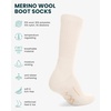 Merino Wool Socks for Men & Women – 3-6 Pack Wool Hiking & Hockey Socks(Natural White Pack of 3)