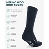 Merino Wool Socks for Men & Women – 3-6 Pack Wool Hiking & Hockey Socks(Navy Blue Pack of 3)