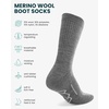 Merino Wool Socks for Men & Women – 3-6 Pack Wool Hiking & Hockey Socks(Pearl Grey Pack of 3)