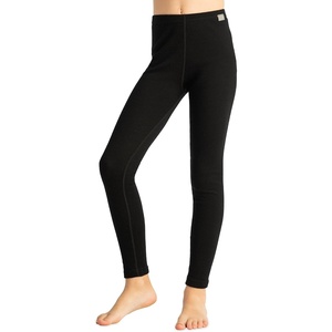 100% Merino Wool Base Layer Kids, Midweight Long Johns, Kids Thermal Pants(Black)