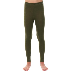 100% Merino Wool Base Layer Kids, Midweight Long Johns, Kids Thermal Pants(Dark Olive)