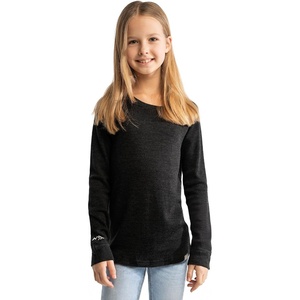 100% Merino Wool Base Layer Kids, Midweight Long Sleeve, Thermal Underwear(Charcoal Grey)