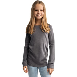 100% Merino Wool Base Layer Kids, Midweight Long Sleeve, Thermal Underwear(Perfect Gray)