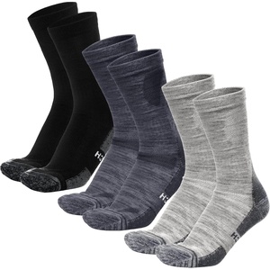 Merino Wool Socks for Men & Women – 3-6 Pack Wool Hiking Socks – Crew Style(. Multicolor: Black  Charcoal  Cloud Grey)