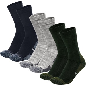 Merino Wool Socks for Men & Women – 3-6 Pack Wool Hiking Socks – Crew Style(. Multicolor: Navy  Cloud Grey  Army Green)