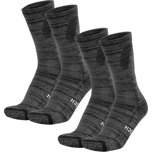 Merino Wool Socks for Men & Women – 3-6 Pack Wool Hiking Socks – Crew Style(Black Marble Pack of 2)