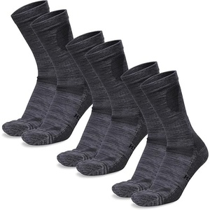 Merino Wool Socks for Men & Women – 3-6 Pack Wool Hiking Socks – Crew Style(Charcoal Pack of 3)