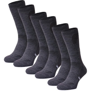 Merino Wool Socks for Men & Women – 3-6 Pack Wool Hiking Socks – Crew Style(Dark Charcoal Pack of 3)