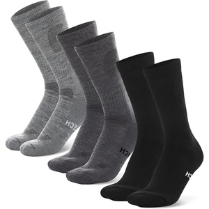 Merino Wool Socks for Men & Women – 3-6 Pack Wool Hiking Socks – Crew Style(Multicolor: Silver Grey  Dark Charcoal  Coal Black)