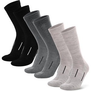 Merino Wool Socks for Men & Women – 3-6 Pack Wool Hiking & Hockey Socks(Multicolor: Smoke Grey  Steel Grey  Jet Black)