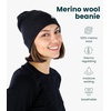 100% Merino Wool Beanie for Women, Men – Set Adult Skull Cap 17.5um & Socks(Charcoal Grey)