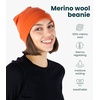 100% Merino Wool Beanie for Women, Men – Set Adult Skull Cap 17.5um & Socks(Rusty Orange)