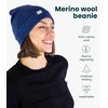 100% Merino Wool Beanie for Women, Men – Set Adult Skull Cap 17.5um & Socks(Windsor Blue)