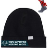 100% Merino Wool Beanie for Women, Men – Set Adult Skull Cap 17.5um & Socks(Black)
